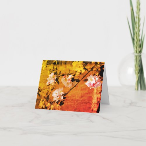 Spring Blossoms In Sepia Blank Note Card