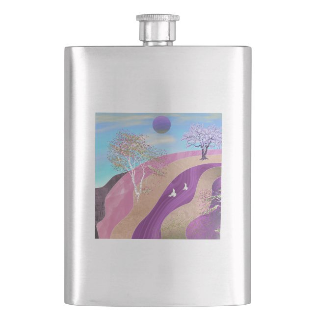 Spring Blossoms Landscape Flask (Front)