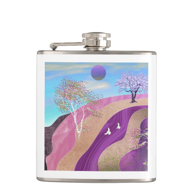 Spring Blossoms Landscape Flask (Front)