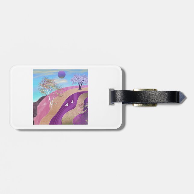 Spring Blossoms Landscape Luggage Tag (Back Horizontal)