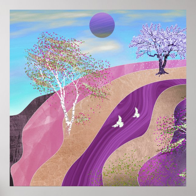 Spring Blossoms Landscape Poster (Front)