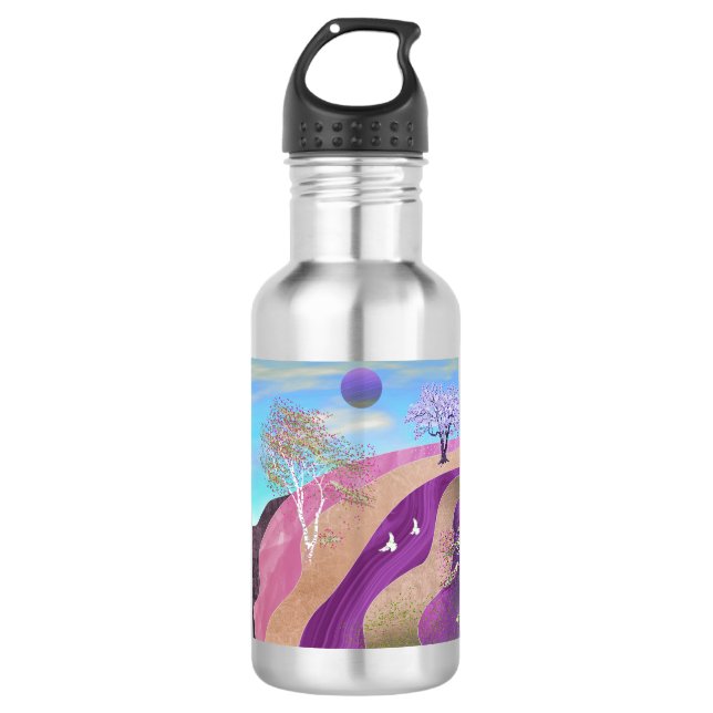 Spring Blossoms Landscape Stainless Steel Water Bottle (Front)