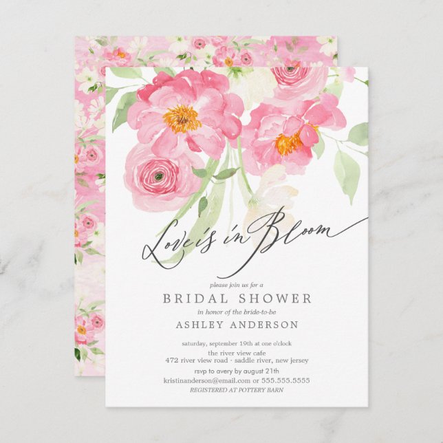 Spring Blossoms Love Is In Bloom Invitation (Front/Back)