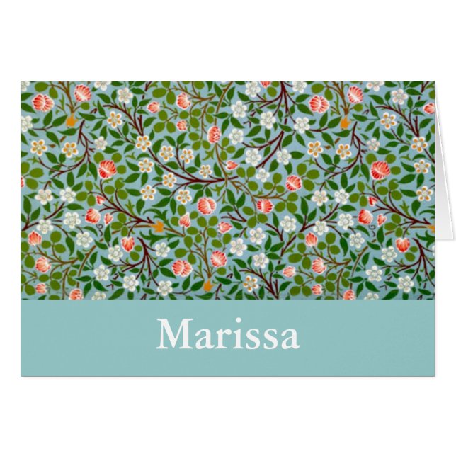 Spring Blossoms Name Customizable Cards (Front Horizontal)