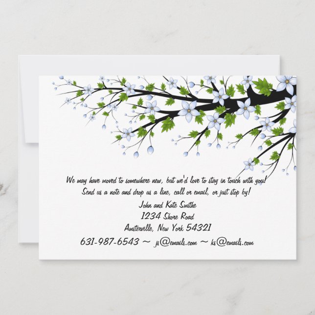 Spring Blossoms New Address Announcement (Front)