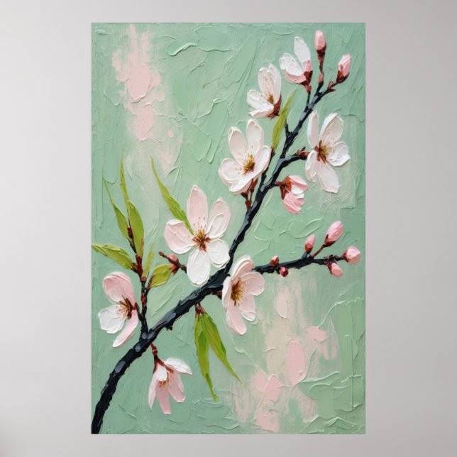 Spring Blossoms Oil Painting on Canvas Large Flora Poster (Front)