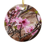 Spring Blossoms on Zion Rocks Ceramic Ornament