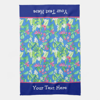 Spring Blossoms, Philadelphus and Weigela on Blue Towel