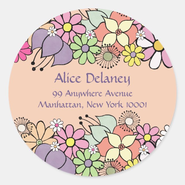 Spring Blossoms Return Address Labels Stickers (Front)
