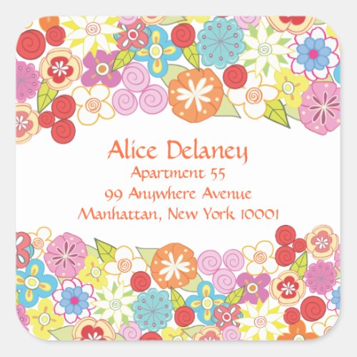 Spring Blossoms Return Address Labels Stickers