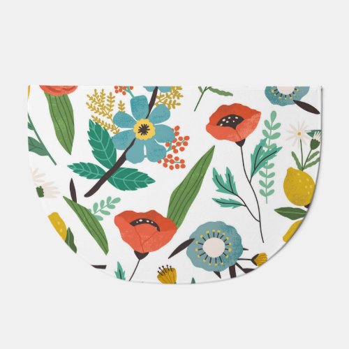Spring Blossoms Seamless Floral Pattern Doormat