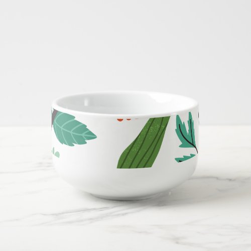 Spring Blossoms Seamless Floral Pattern Soup Mug