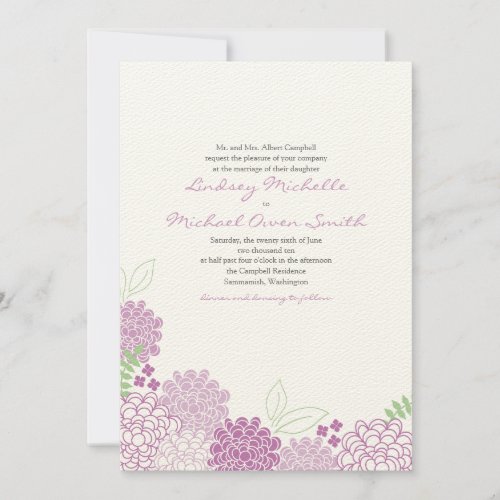 Spring Blossoms Wedding Invitation