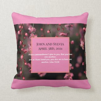 Spring Blossoms Wedding Ring Bearer Throw Pillow
