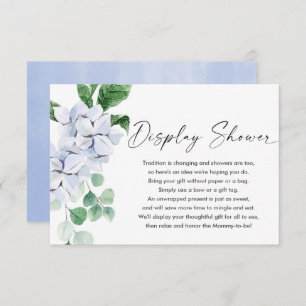 Spring blue floral greenery display shower enclosure card