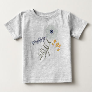 Spring Blue Green Yellow Botanical Flowers Baby T-Shirt