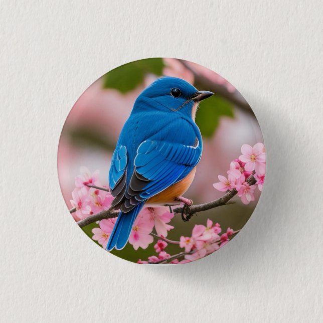 Spring Bluebird Button (Front)