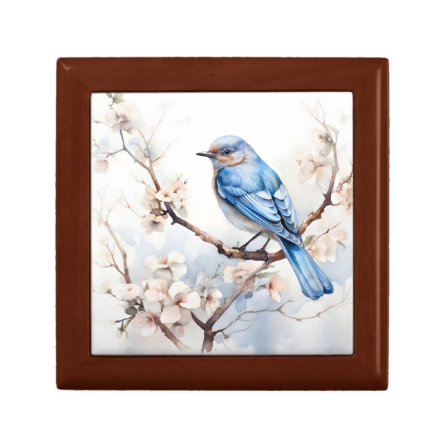 Spring Bluebird in the Blossoming Tree Gift Box (Front)