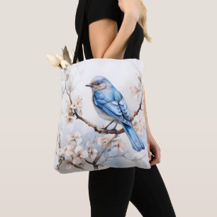 Spring Bluebird in the Blossoming Tree Tote Bag