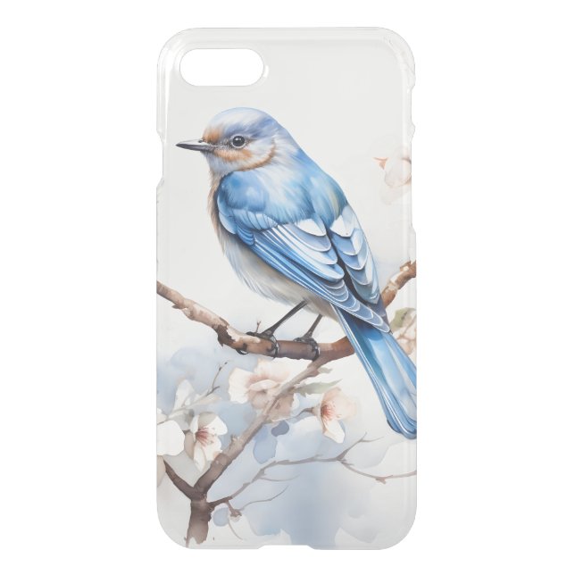 Spring Bluebird in the Blossoming Tree Uncommon iPhone Case (Back)