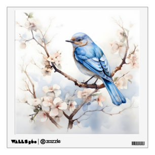 Spring Bluebird in the Blossoming Tree Wall Decal