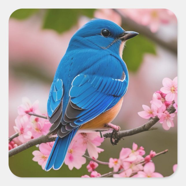 Spring Bluebird Square Sticker (Front)