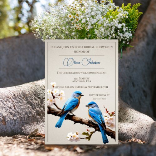 Spring Bluebirds Bridal Shower Invitation