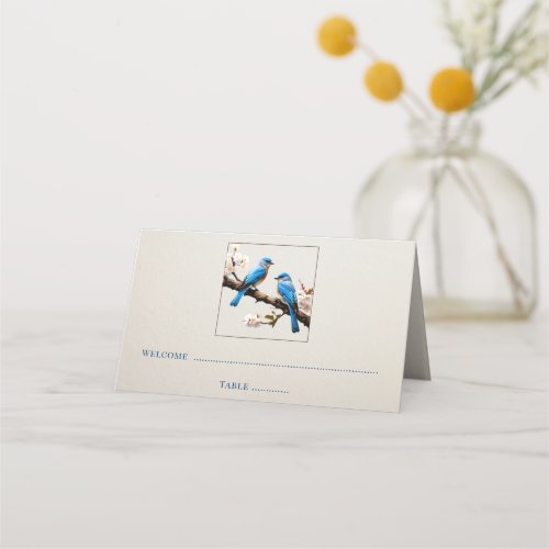 Spring Bluebirds Reception Place Card
