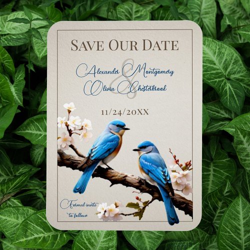 Spring Bluebirds Save the Date Magnet