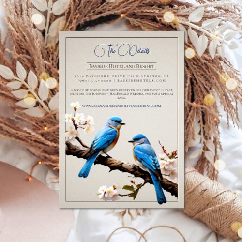 Spring Bluebirds Wedding Enclosure Card