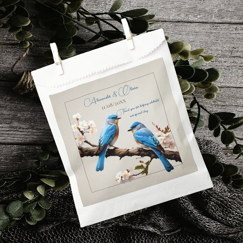 Spring Bluebirds Wedding Favor Bag