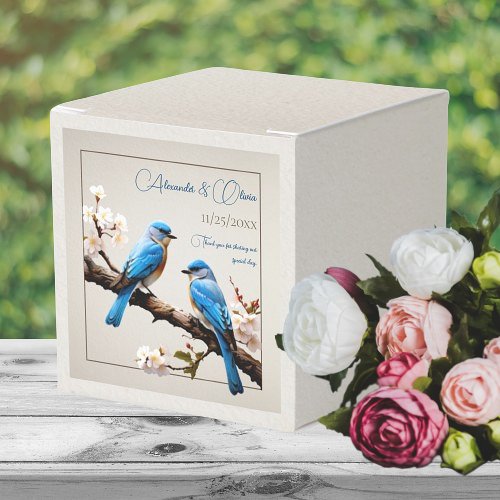 Spring Bluebirds Wedding Favor Boxes