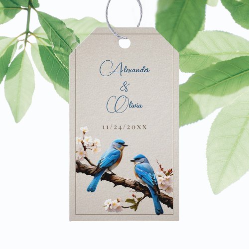 Spring Bluebirds Wedding Favor Gift Tags