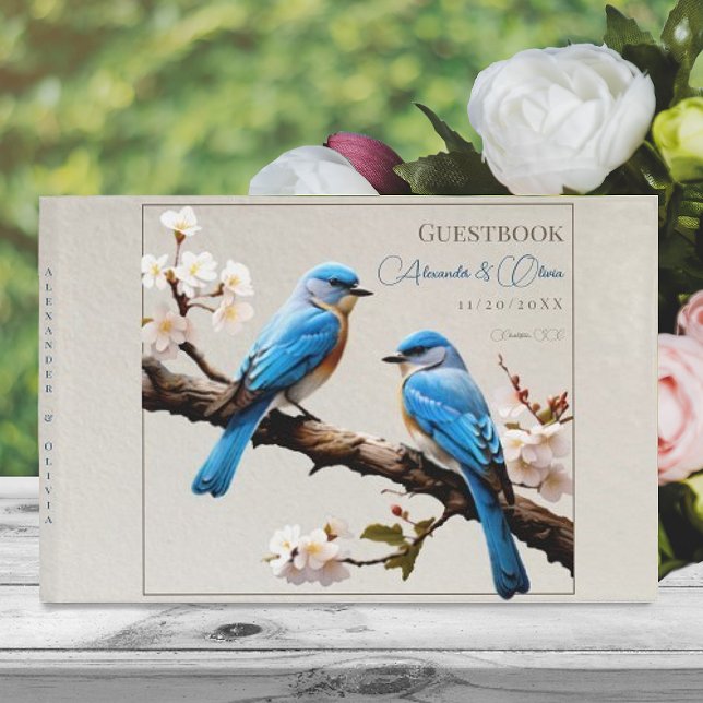 Spring Bluebirds Wedding Guest Book (Spring Bluebirds Wedding Guest Book)