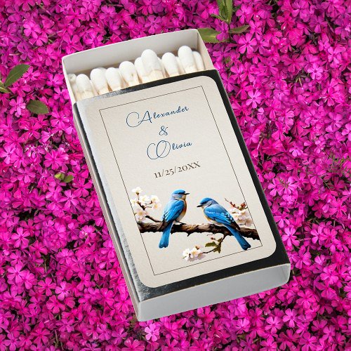 Spring Bluebirds Wedding Matchboxes