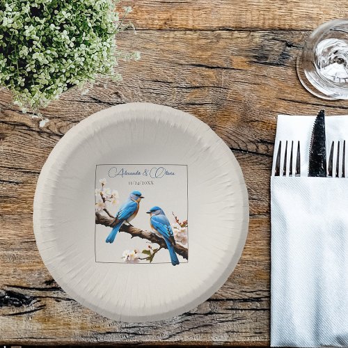 Spring Bluebirds Wedding Paper Bowls