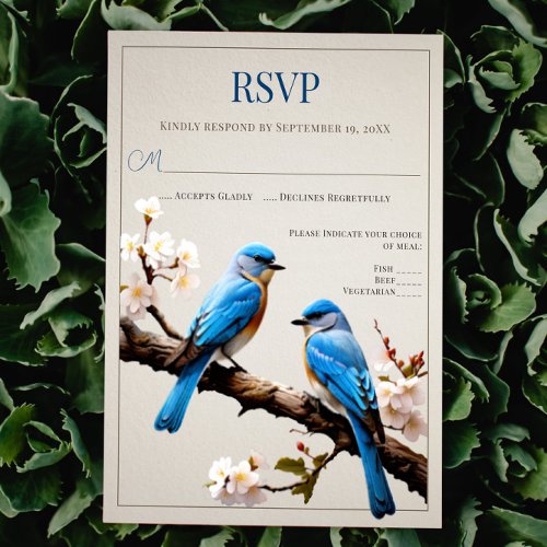 Spring Bluebirds Wedding RSVP