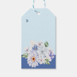 Spring Blues Florals Customizable Gift Tags