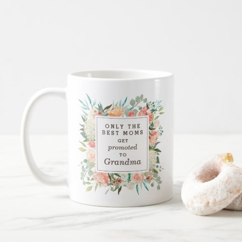 Spring Blush and Peach Watercolor Floral Grandma Coffee Mug