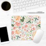 Spring Blush and Peach Watercolor Floral Office Mouse Pad<br><div class="desc">Fresh watercolor blooms with roses,  peonies and hydrangeas in peach,  blush pink and sage green.</div>