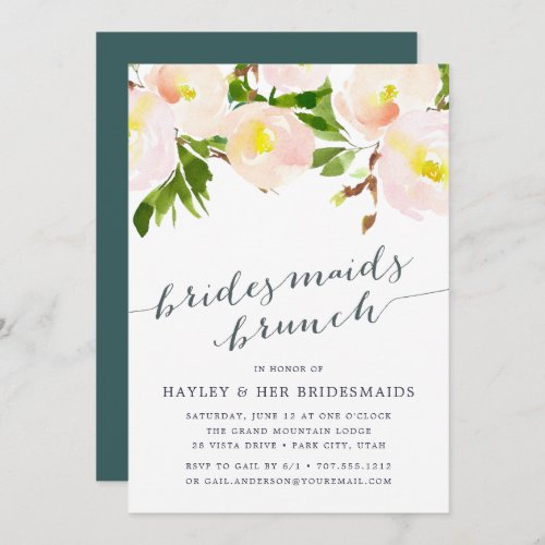 Spring Blush  Bridesmaids Brunch Invitation