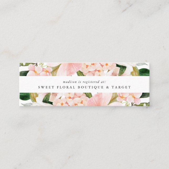 Spring Blush Floral Bridal Registry Insert Cards (Front)