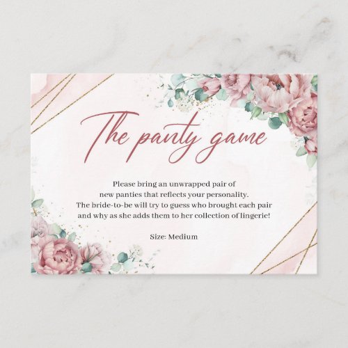 Spring Blush floral gold green The panty game card