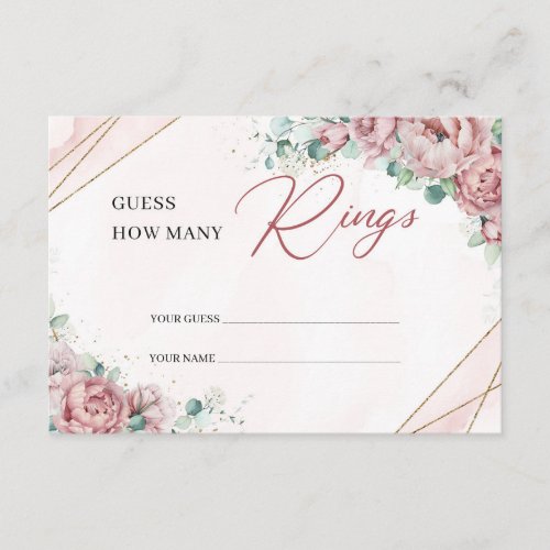 Spring Blush floral gold Guess how many rings card