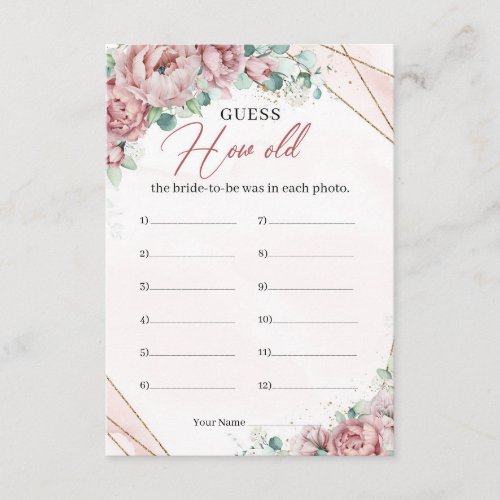 Spring Blush floral gold How old was he bride card