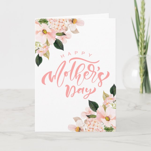 Spring Blush Floral Mother's Day Card (Front)