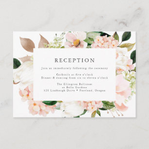 Spring Blush Floral Wedding Reception Enclosure Card