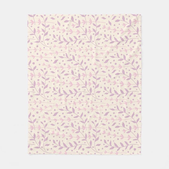 Spring Blush Meadow Branches Fleece Blanket (Front)