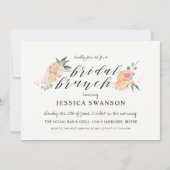 Spring Blush Peach Watercolor Floral Bridal Brunch Invitation (Front)