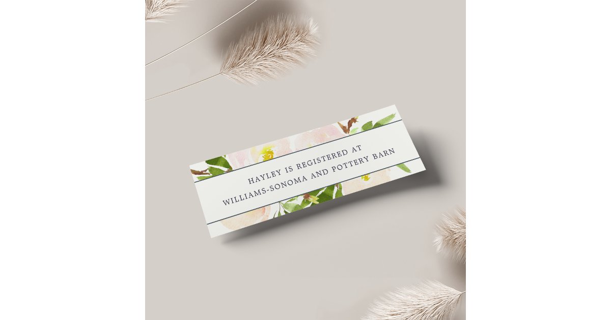 Spring Blush Registry Insert Cards | Zazzle